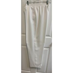 Alfred Dunner Size 18 Pants Winter White Pull On Elastic Waist Pockets Preowned​